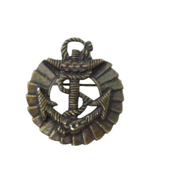 Military Anchor Pin Brooch US Navy Fashion Jewelry Bronze Color Coast Guard - Picture 2 of 4
